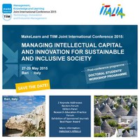 International Conference MakeLearn 2015: Managing Intellectual Capital and Innovation for Sustainable and Inclusive Society