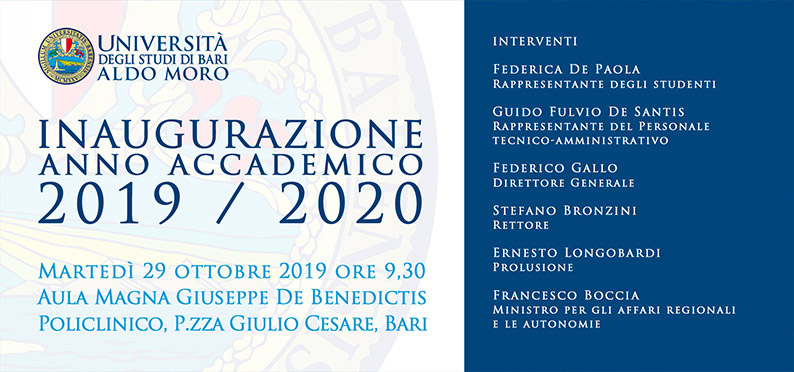 Inaugurazione anno accademico 2019-2020