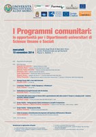 I Programmi comunitari - le opportunità per i Dipartimenti universitari di Scienze Umane e Sociali