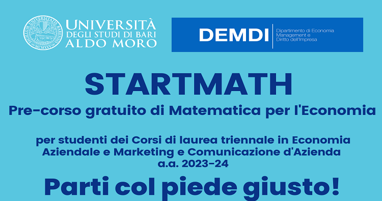 STARTMATH - precorso gratuito di Matematica per L'economia