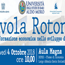 Tavola rotonda - Il ruolo della formazione economica nello sviluppo del mezzogiorno- 4 ottobre ore 10,00 Aula Magna 0,5 CFU