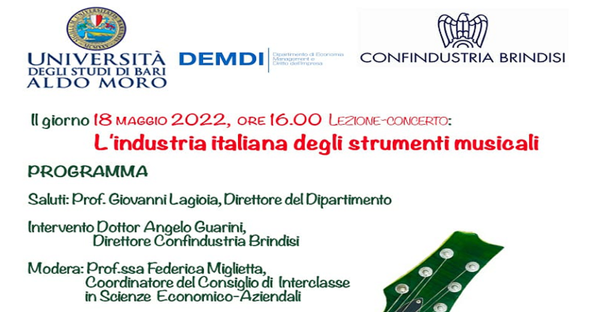 Seminario - L'industria italiana degli strumenti musicali