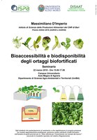 Avviso: Seminario " Bioaccessibilità e biodisponibilità degli ortaggi biofortificati"