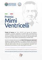 Concorso pubblico, per titoli, per l’assegnazione di n. 1 (uno) premio di laurea “dott. prof. Domenico Ventricelli” per l’A.A. 2022/23